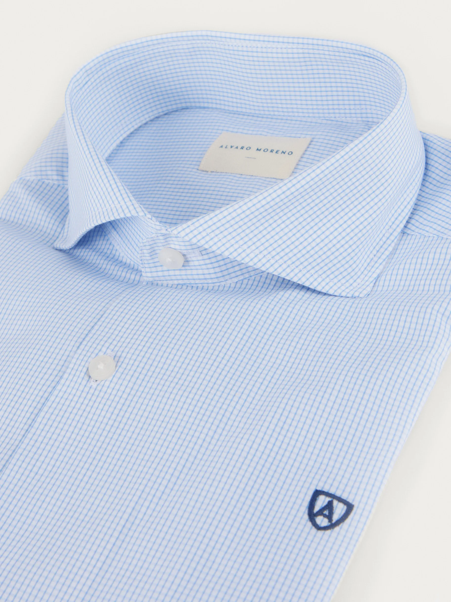 Online Alvaro Moreno CAMISA COMFORT MICROCUADRO Celeste