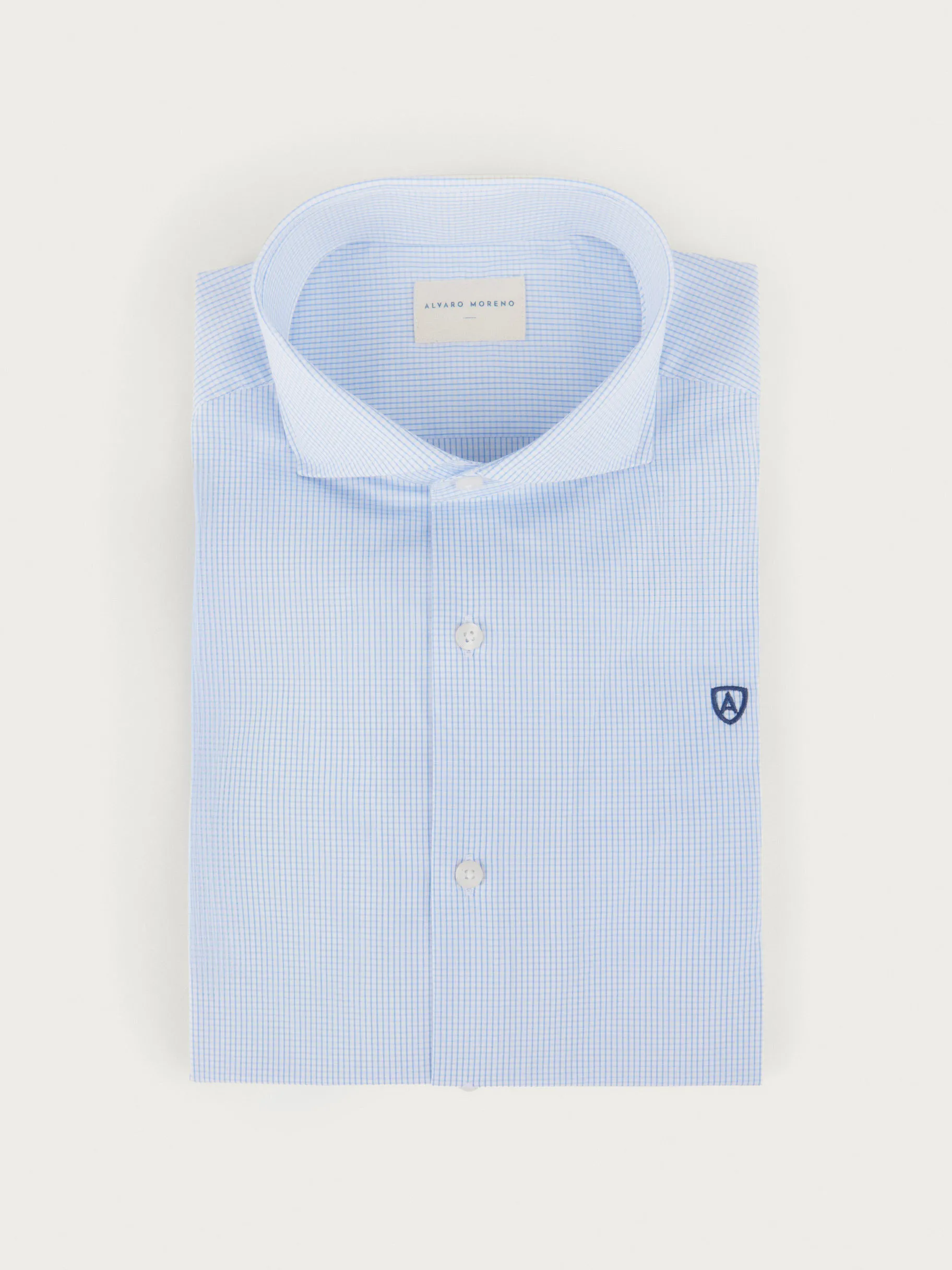 Online Alvaro Moreno CAMISA COMFORT MICROCUADRO Celeste