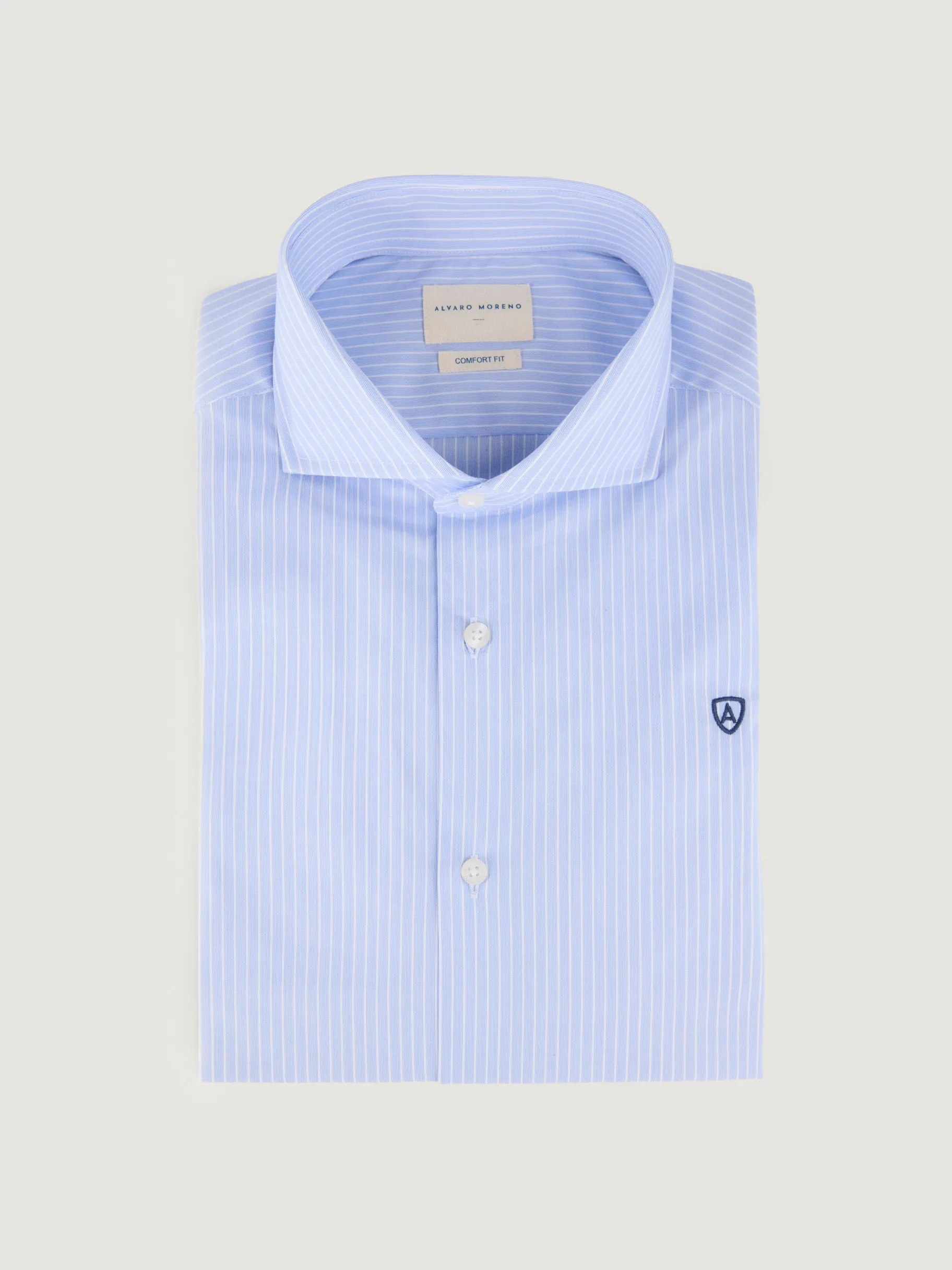 Discount Alvaro Moreno CAMISA COMFORT RAYAS Celeste