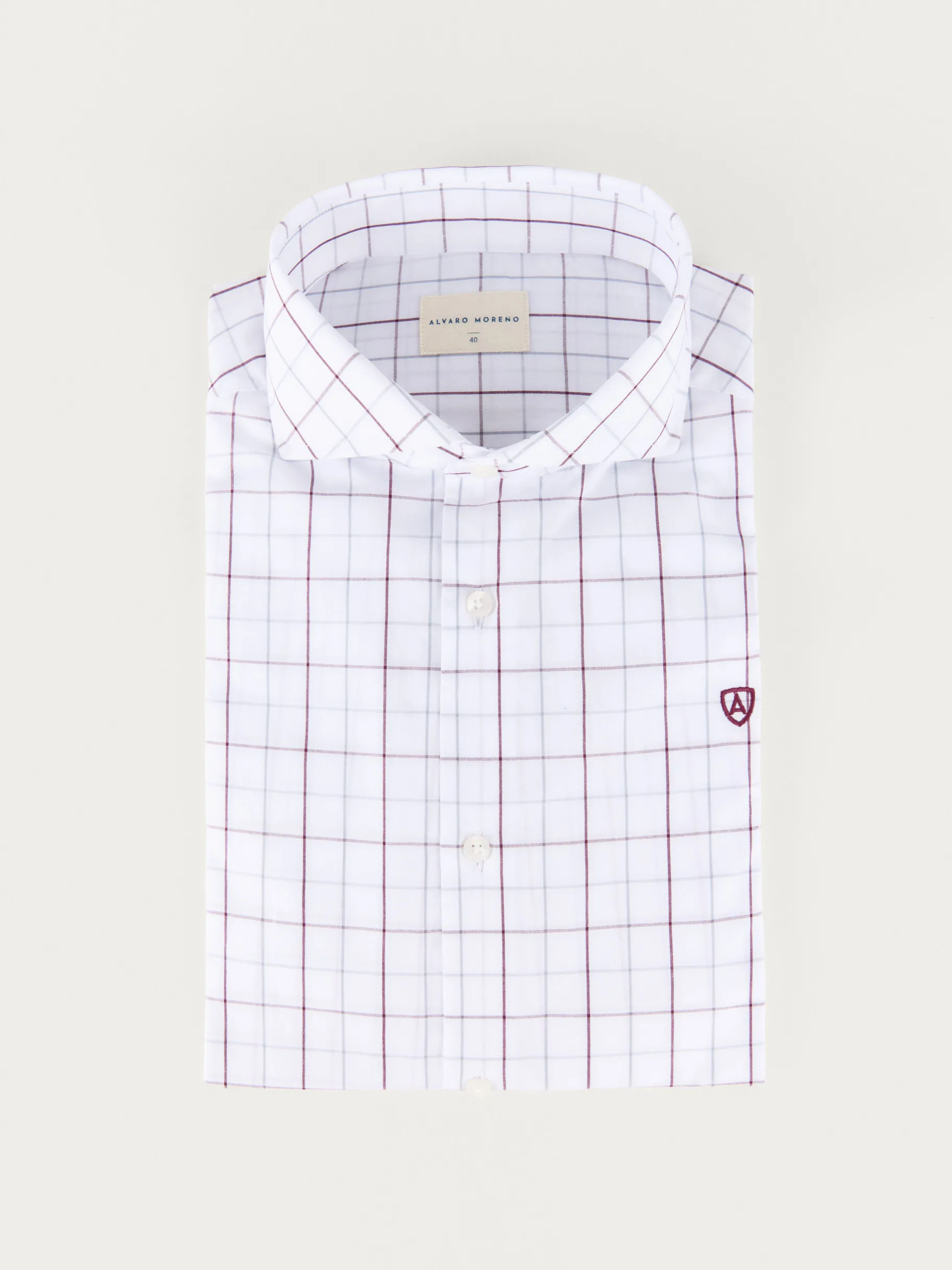 Store Alvaro Moreno CAMISA POPELIN CUADROS Burdeos