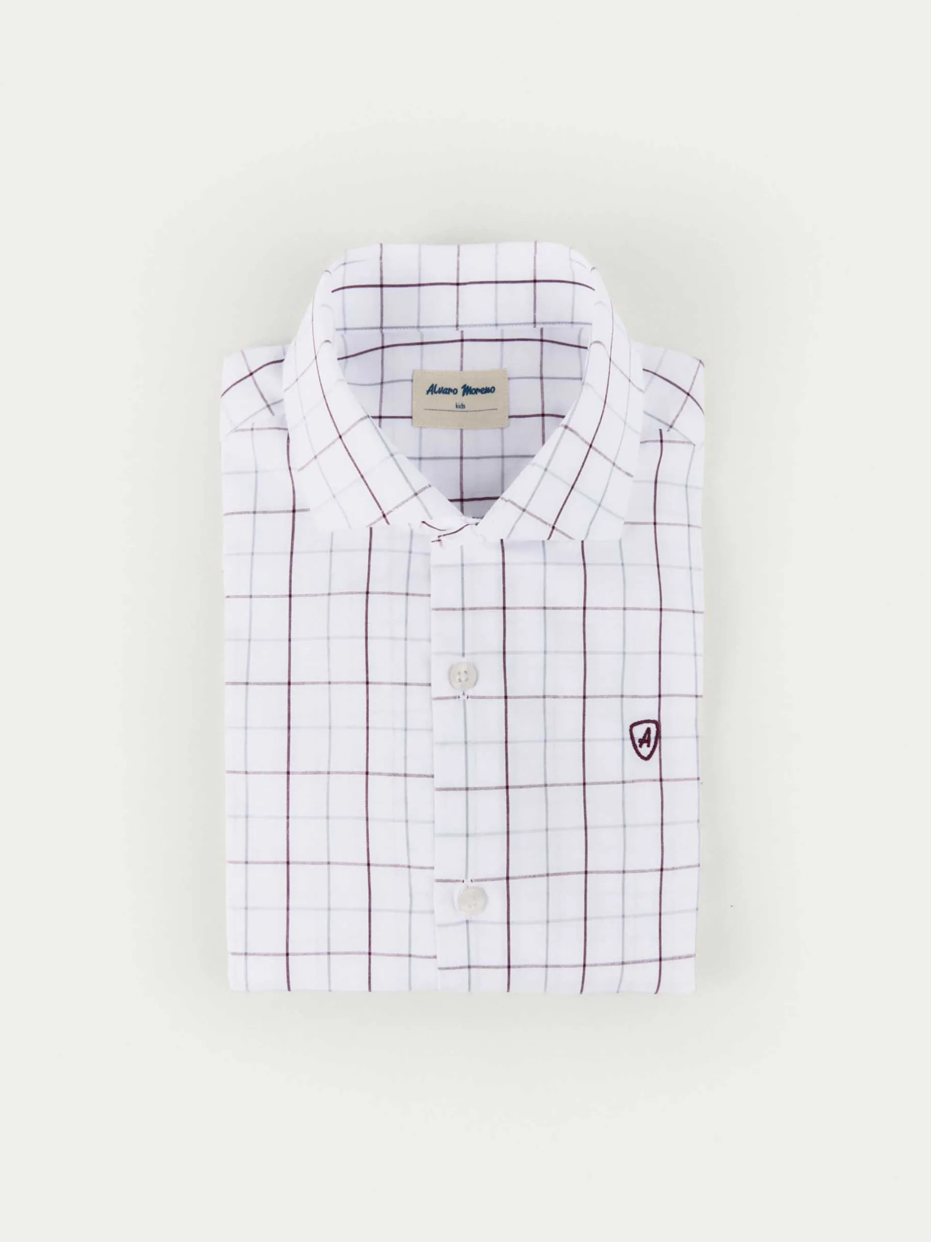 Cheap Alvaro Moreno CAMISA POPELIN CUADROS KIDS Burdeos