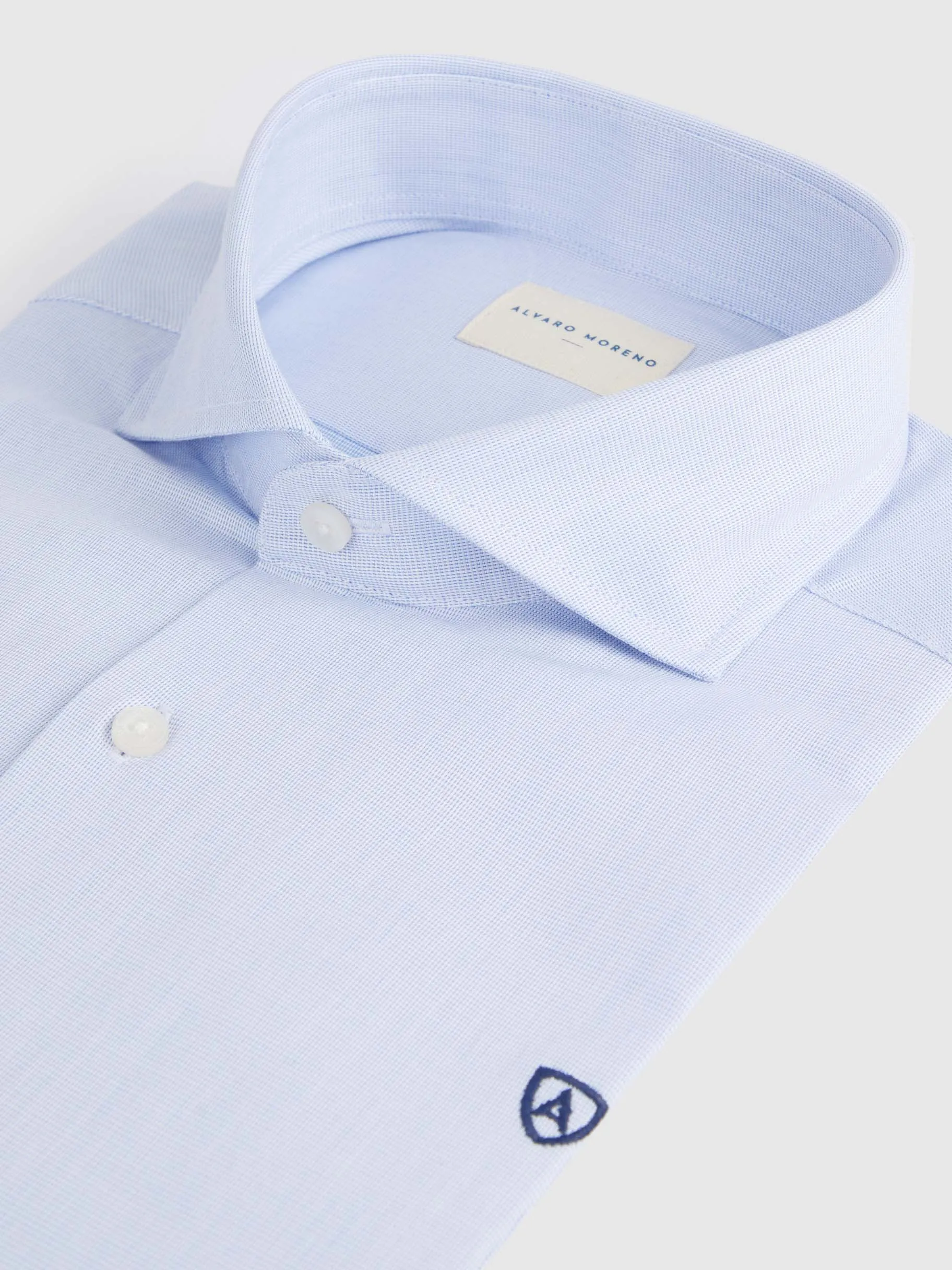 New Alvaro Moreno CAMISA VESTIR ESTRUCTURA Celeste