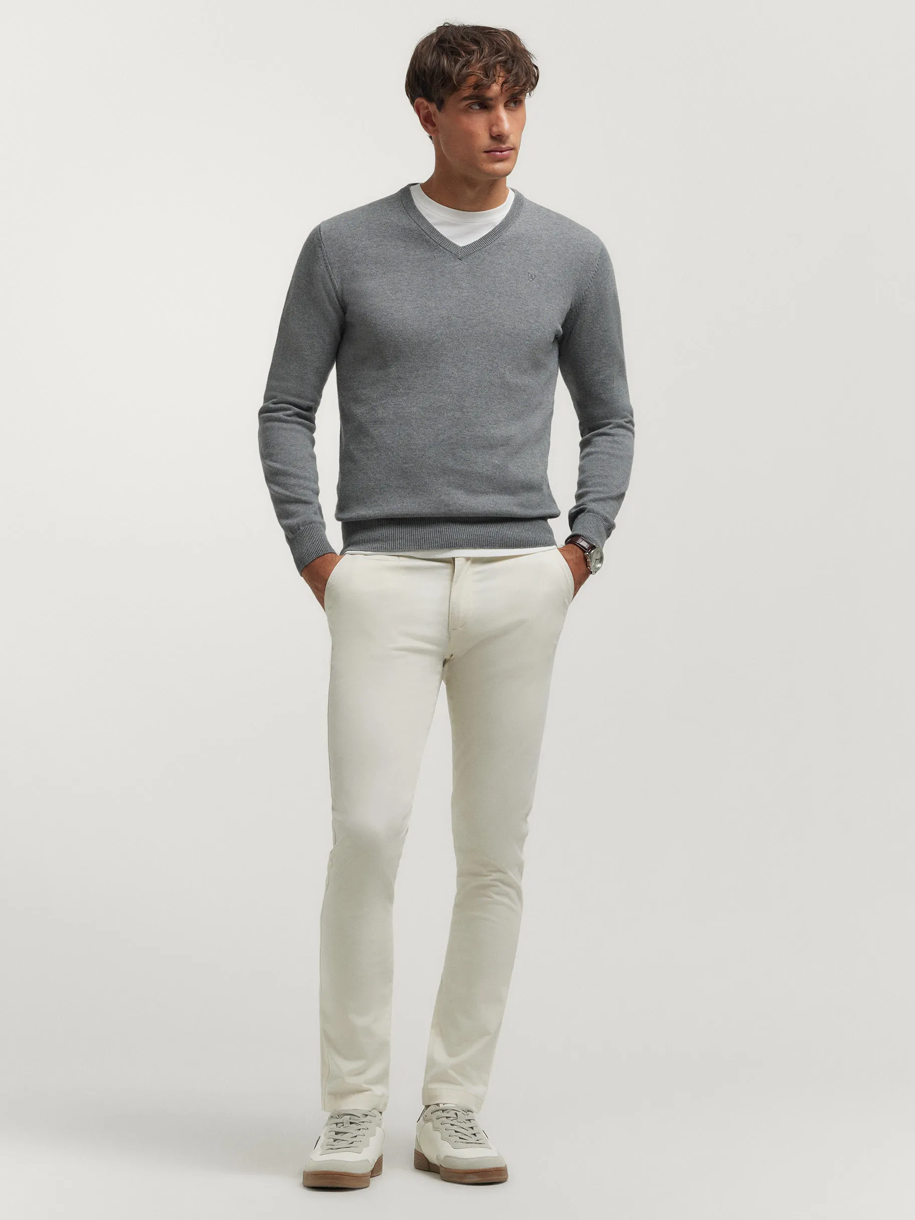 Fashion Alvaro Moreno JERSEY V-NECK TRENDY Gris